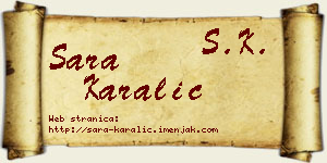 Sara Karalić vizit kartica